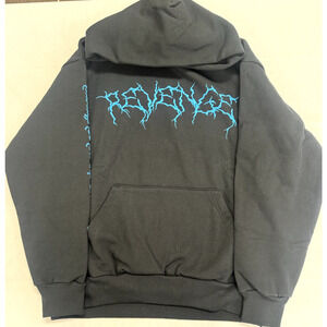 Revenge X XXX Tentacion Lightning Anarchy Logo Hoodie Black/Blue Size Large